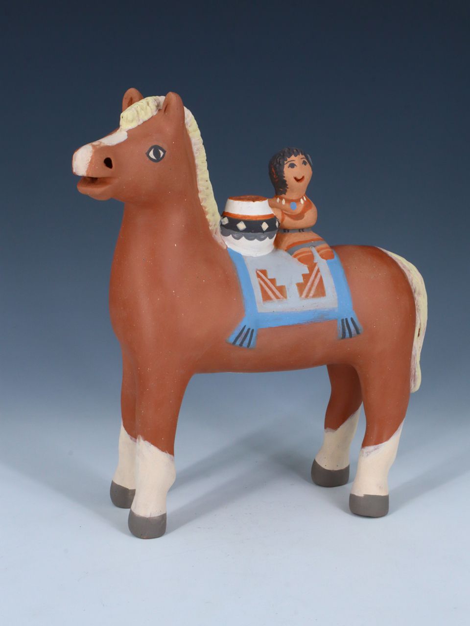 Jemez Pueblo Storyteller Horse and Children - PuebloDirect.com