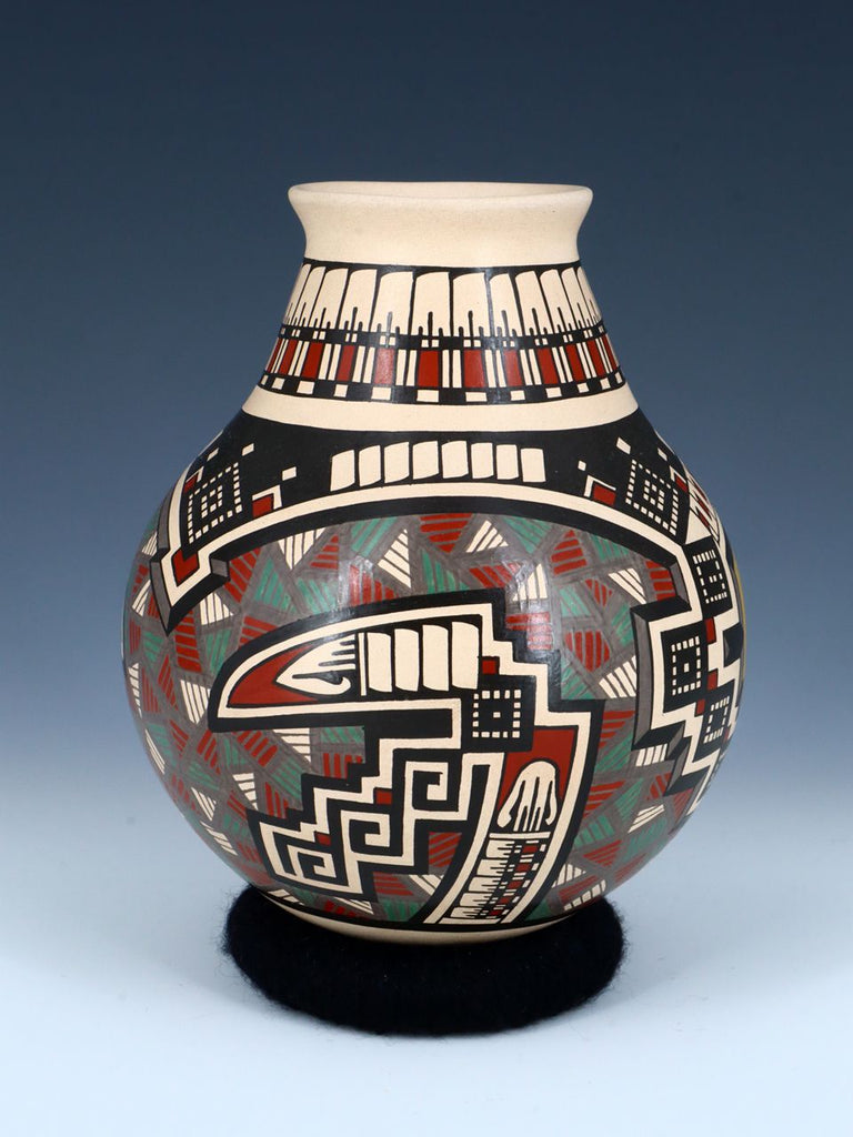 Mata Ortiz Hand Coiled Pottery Painted Chameleon Vase - PuebloDirect.com