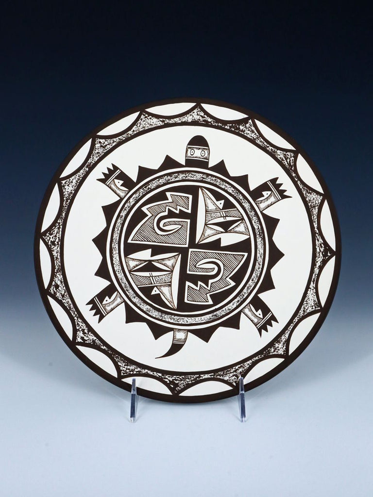 Acoma Pueblo Style Painted Turtle Plate - PuebloDirect.com
