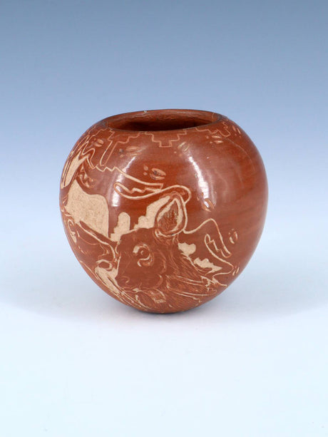 Estate Santa Clara Pueblo Hand Coiled Red Pottery - PuebloDirect.com