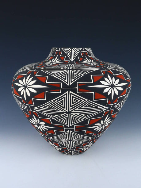 Large Acoma Pueblo Hand Painted Pottery Vase - PuebloDirect.com