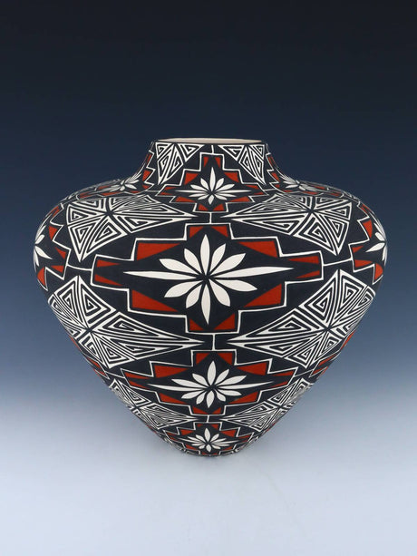 Large Acoma Pueblo Hand Painted Pottery Vase - PuebloDirect.com