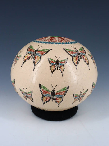 Mata Ortiz Hand Etched Butterfly Pottery - PuebloDirect.com