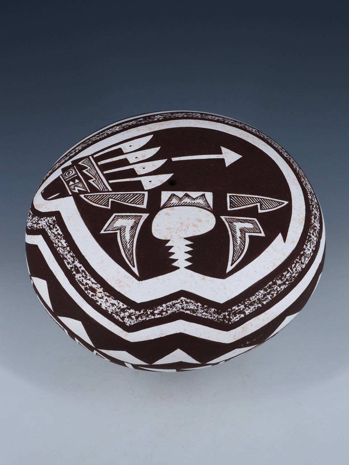 Acoma Style Bear Hand Coiled Pottery Seed Pot - PuebloDirect.com