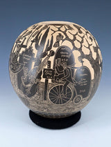 Mata Ortiz Hand Coiled Dia De Los Muertos Etched Pottery - PuebloDirect.com