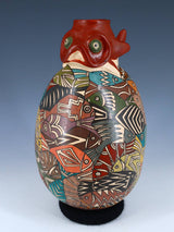 Mata Ortiz Hand Coiled Fish Effigy Pottery - PuebloDirect.com