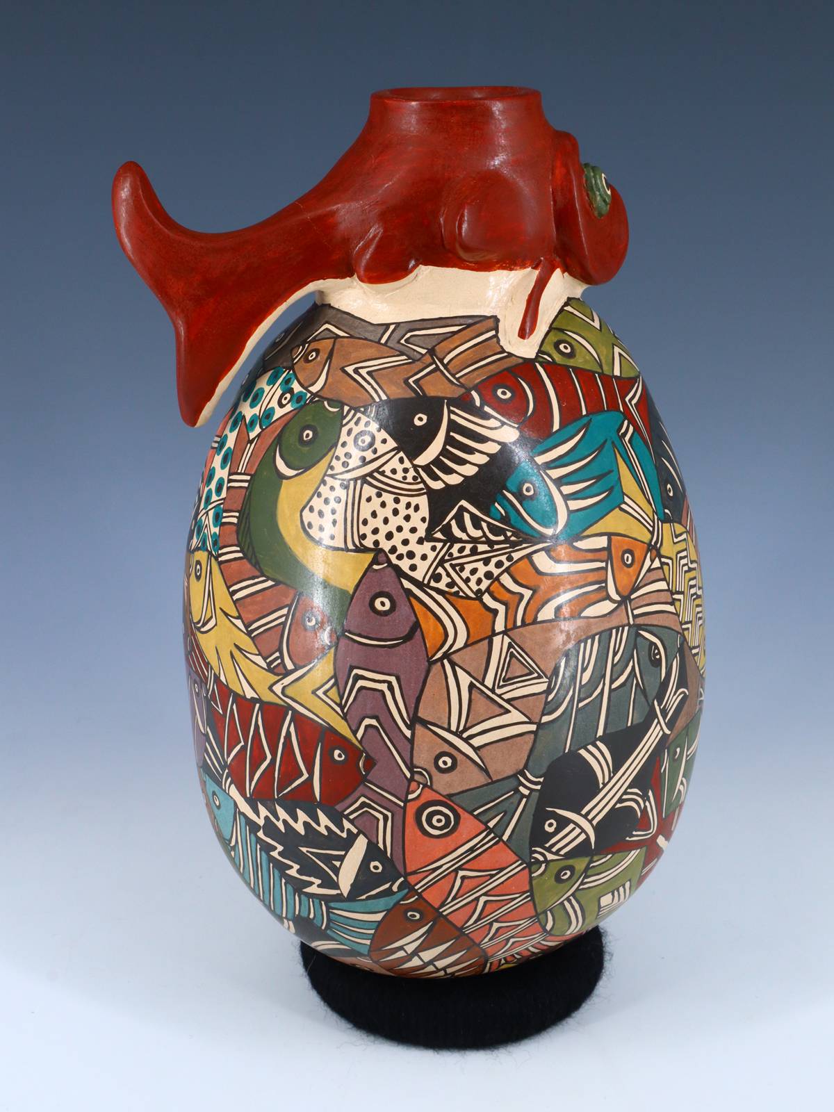 Mata Ortiz Hand Coiled Fish Effigy Pottery - PuebloDirect.com