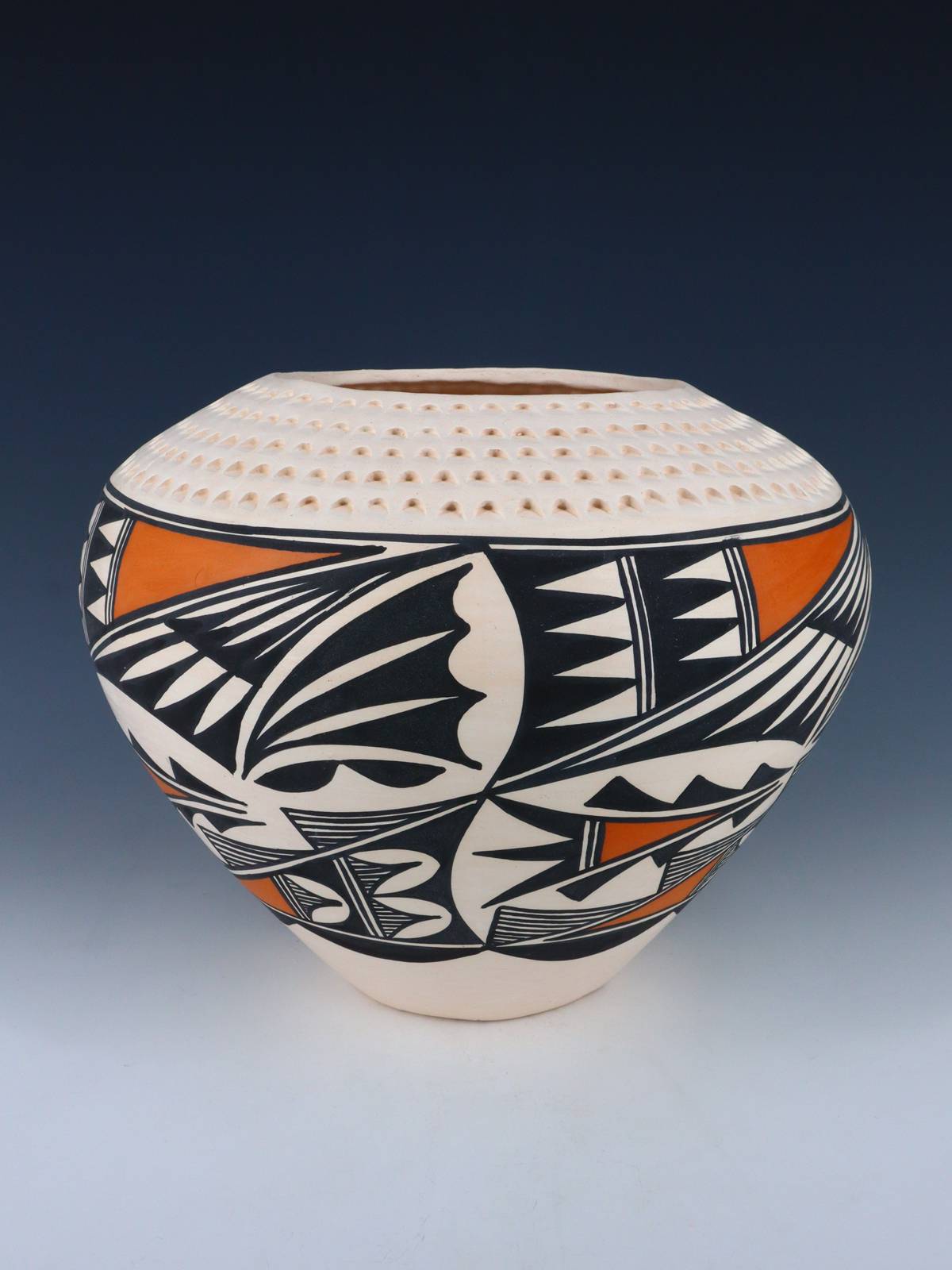 Acoma Pueblo Hand Painted Pottery Bowl - PuebloDirect.com
