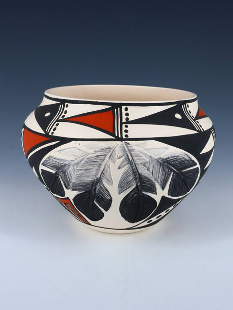 Acoma Pueblo Hand Painted Feather Pottery - PuebloDirect.com
