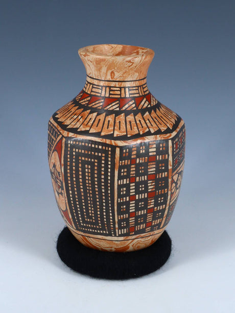 Mata Ortiz Hand Coiled Mezcla Clay Pottery Vase - PuebloDirect.com