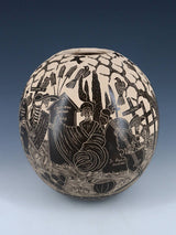 Mata Ortiz Hand Coiled Dia De Los Muertos Etched Pottery - PuebloDirect.com