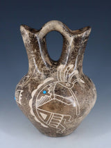 Acoma Etched Horsehair Wedding Vase Pottery - PuebloDirect.com