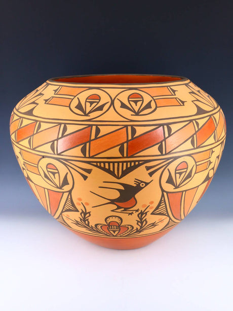 Estate Zia Pueblo Large Hand Coiled Parrot Pottery - PuebloDirect.com