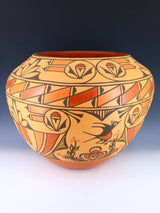 Estate Zia Pueblo Large Hand Coiled Parrot Pottery - PuebloDirect.com