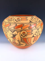 Estate Zia Pueblo Large Hand Coiled Parrot Pottery - PuebloDirect.com