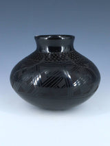 Mata Ortiz Black Pottery Vase - PuebloDirect.com