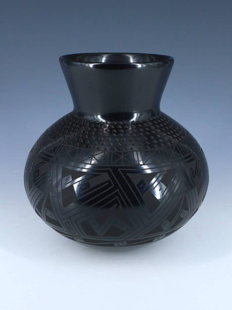 Mata Ortiz Black Pottery Vase - PuebloDirect.com