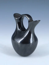 Mata Ortiz Hand Coiled Black Pottery Wedding Vase - PuebloDirect.com