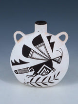 Acoma Style Pottery Painted Winged Insect Canteen - PuebloDirect.com