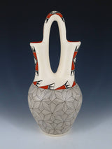 Large Acoma Pueblo Fine Line Design Pottery Wedding Vase - PuebloDirect.com