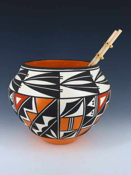 Acoma Pueblo Hand Painted Pottery With Ladder - PuebloDirect.com