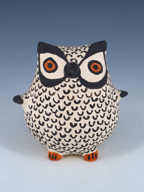Acoma Pueblo Hand Coiled Pottery Owl - PuebloDirect.com