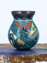 Mata Ortiz Hand Coiled Miniature Pottery Vase S886 - PuebloDirect.com