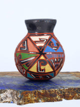 Mata Ortiz Hand Coiled Miniature Pottery Vase S887 - PuebloDirect.com