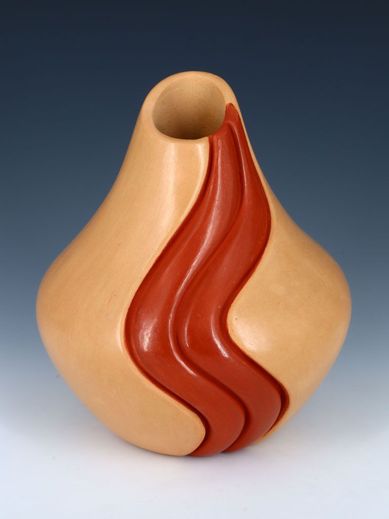 Jemez Pueblo Hand Coiled Pottery Melon Vase - PuebloDirect.com