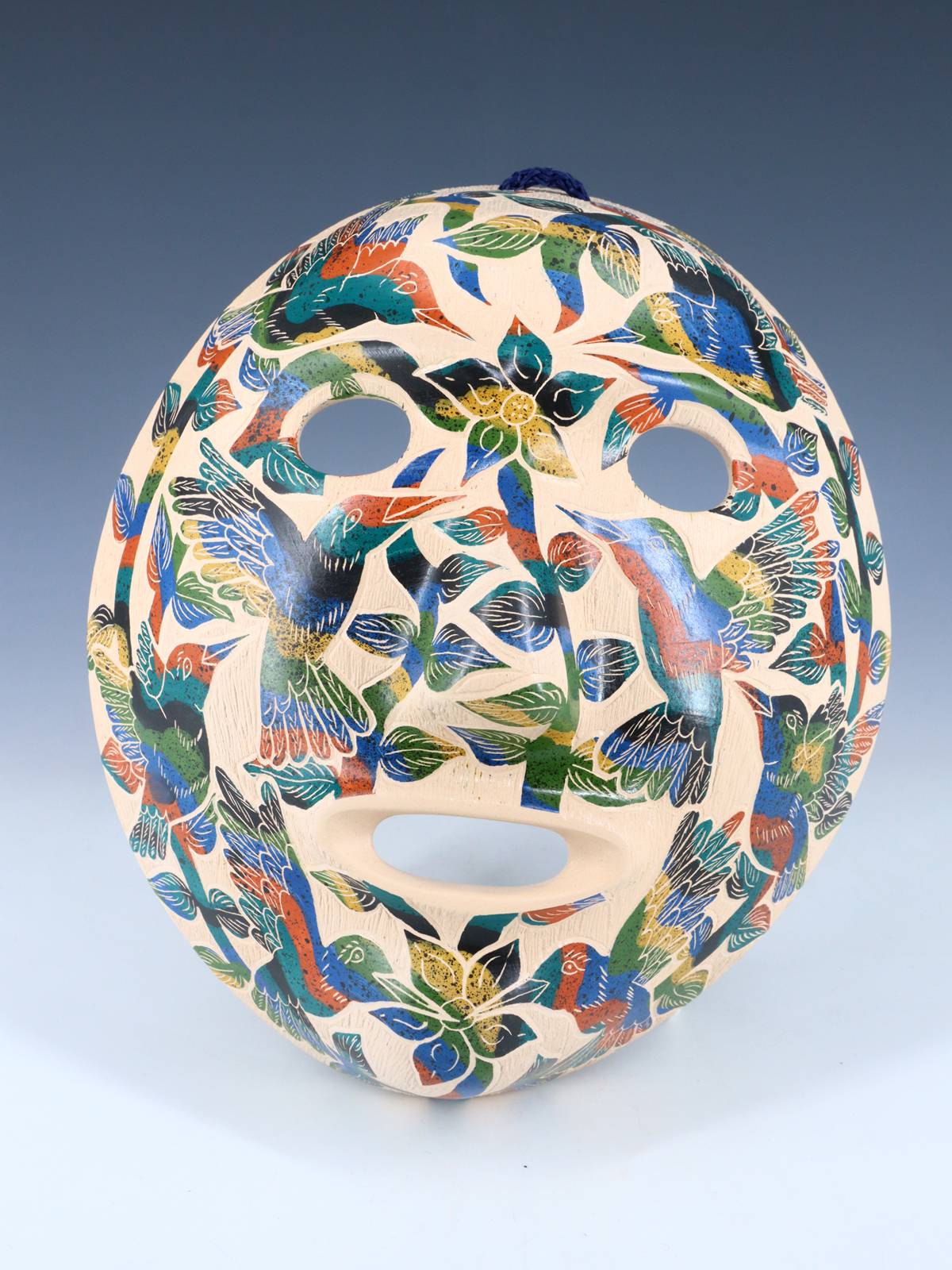 Mata Ortiz Hand Coiled Pottery Mask
