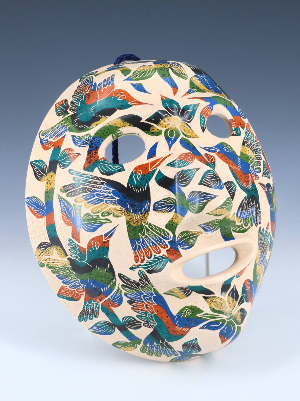 Mata Ortiz Hand Coiled Pottery Mask