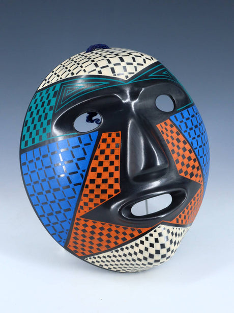 Mata Ortiz Hand Coiled Pottery Mask