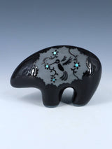 San Juan Pueblo Black Pottery Bear