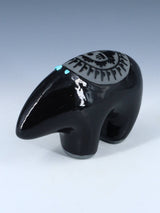 San Juan Pueblo Black Pottery Bear