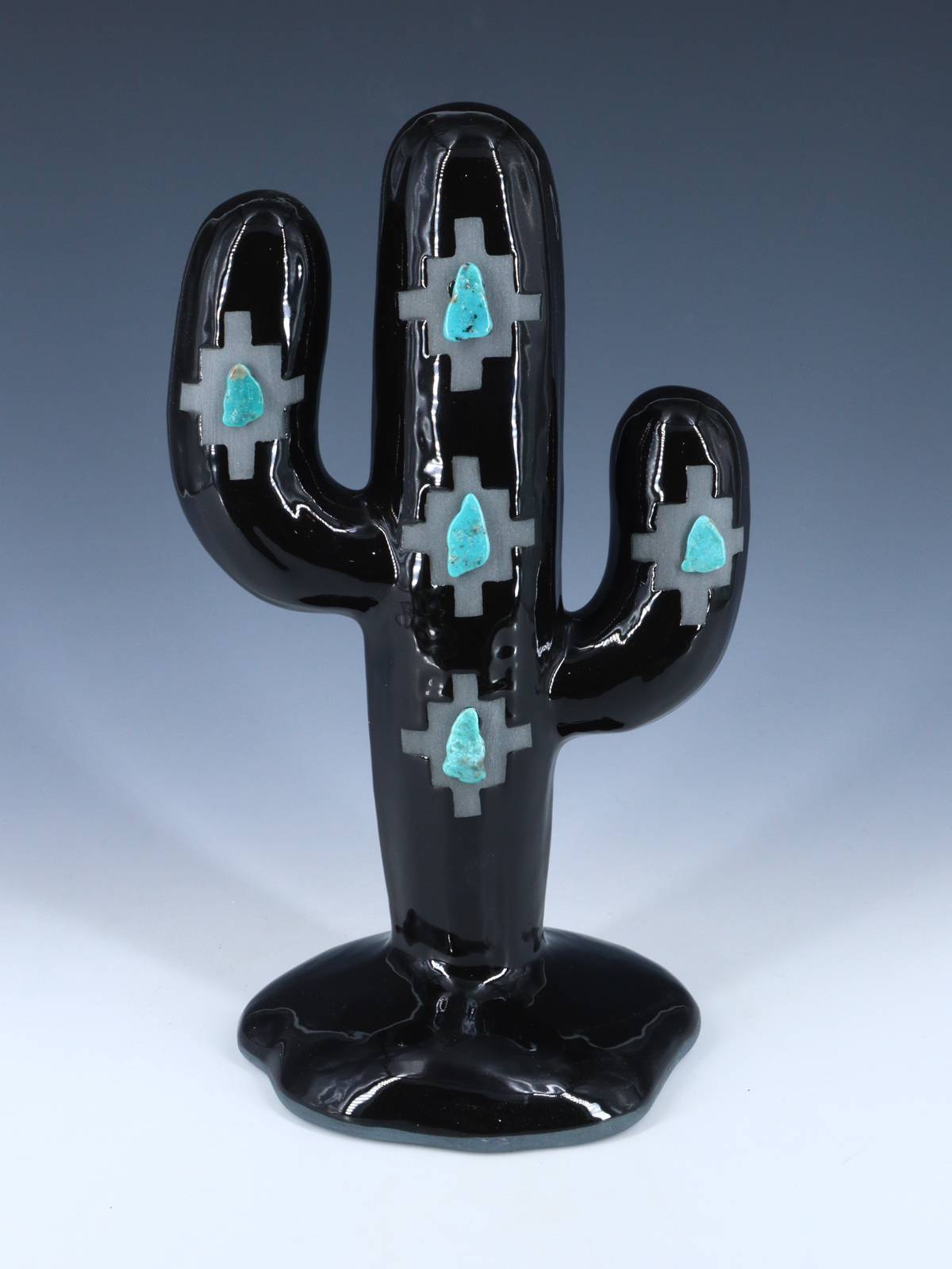 Cactus de poterie noire de San Juan Pueblo