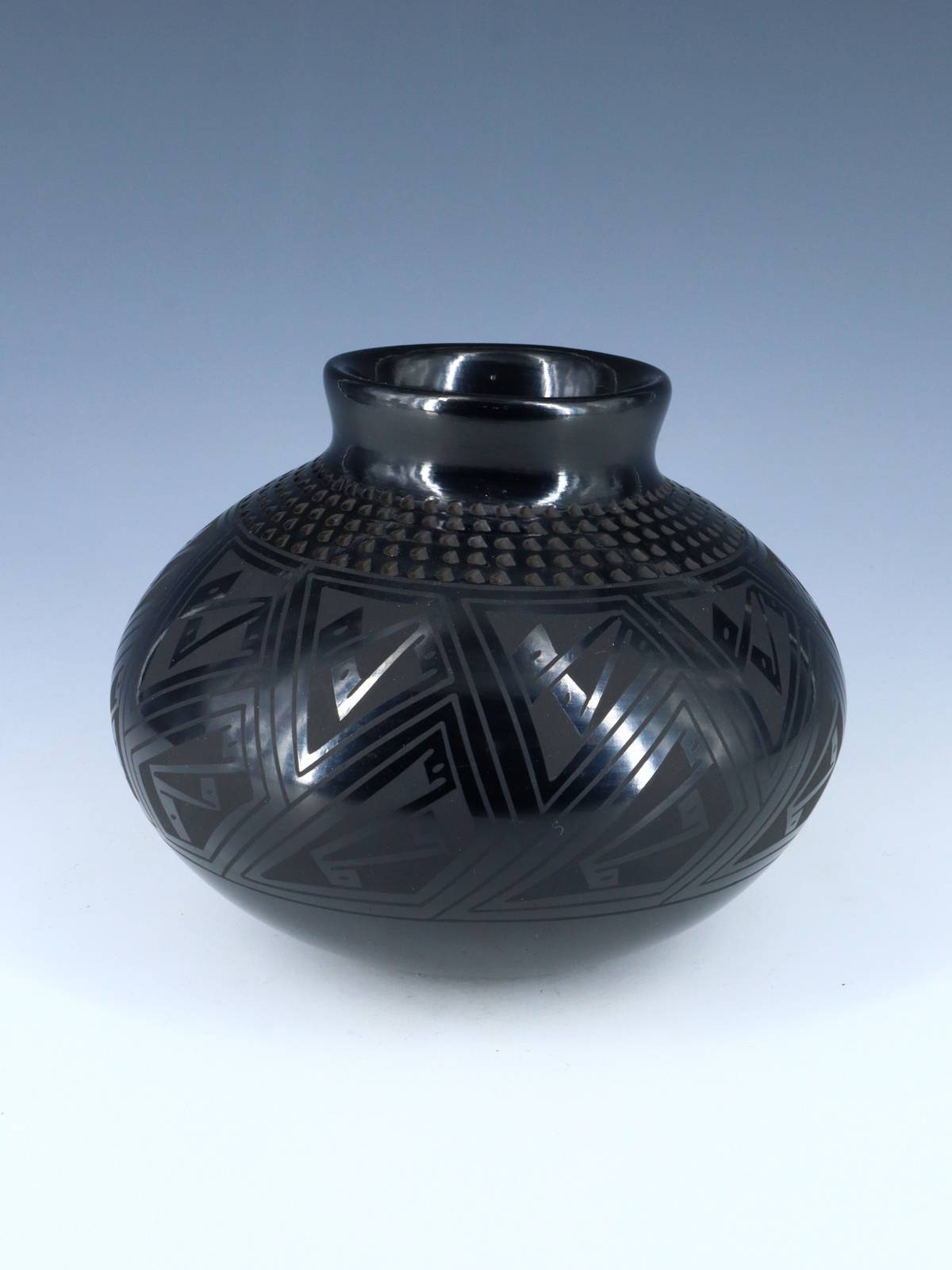 Mata Ortiz Black Pottery Vase - PuebloDirect.com