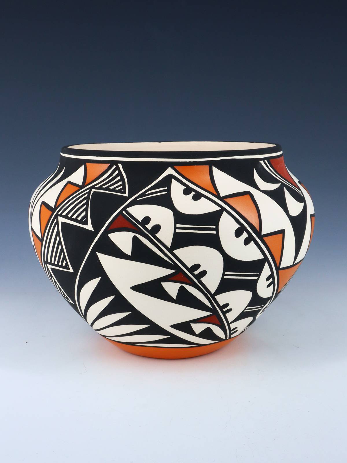 Acoma Pueblo Hand Painted Parrot Pottery Bowl - PuebloDirect.com