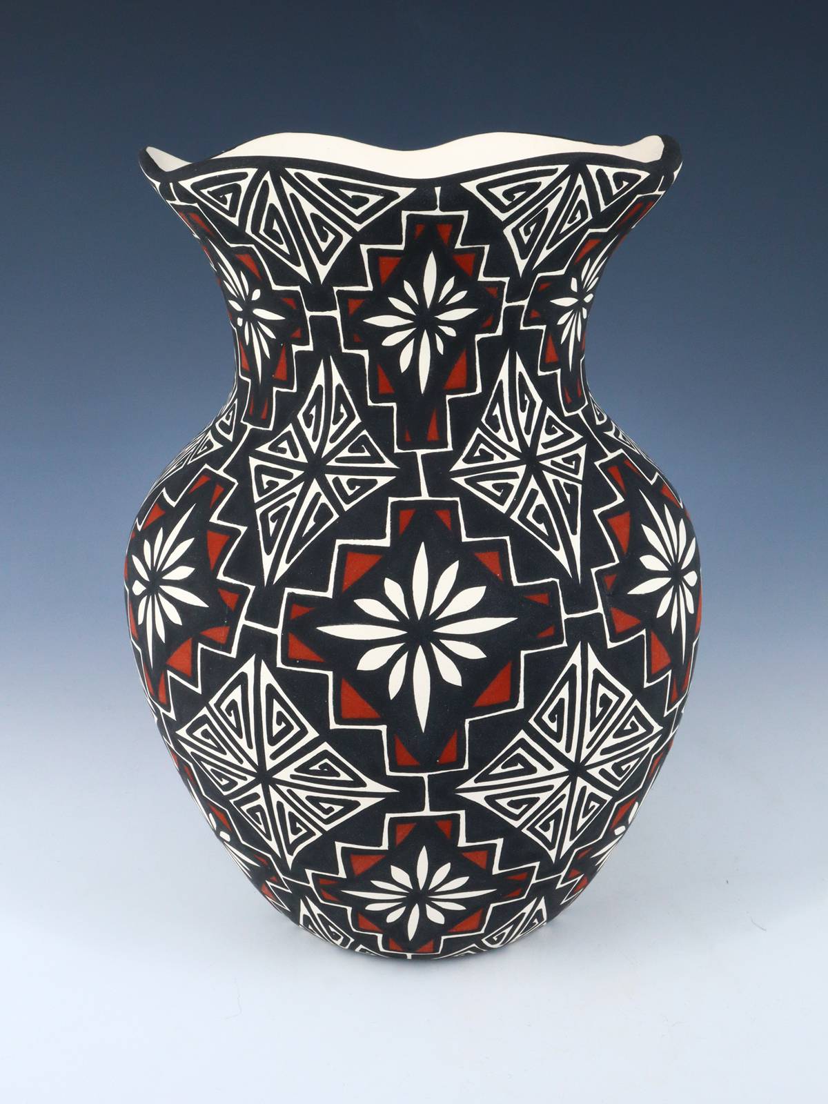 Large Acoma Pueblo Hand Painted Pottery Vase - PuebloDirect.com