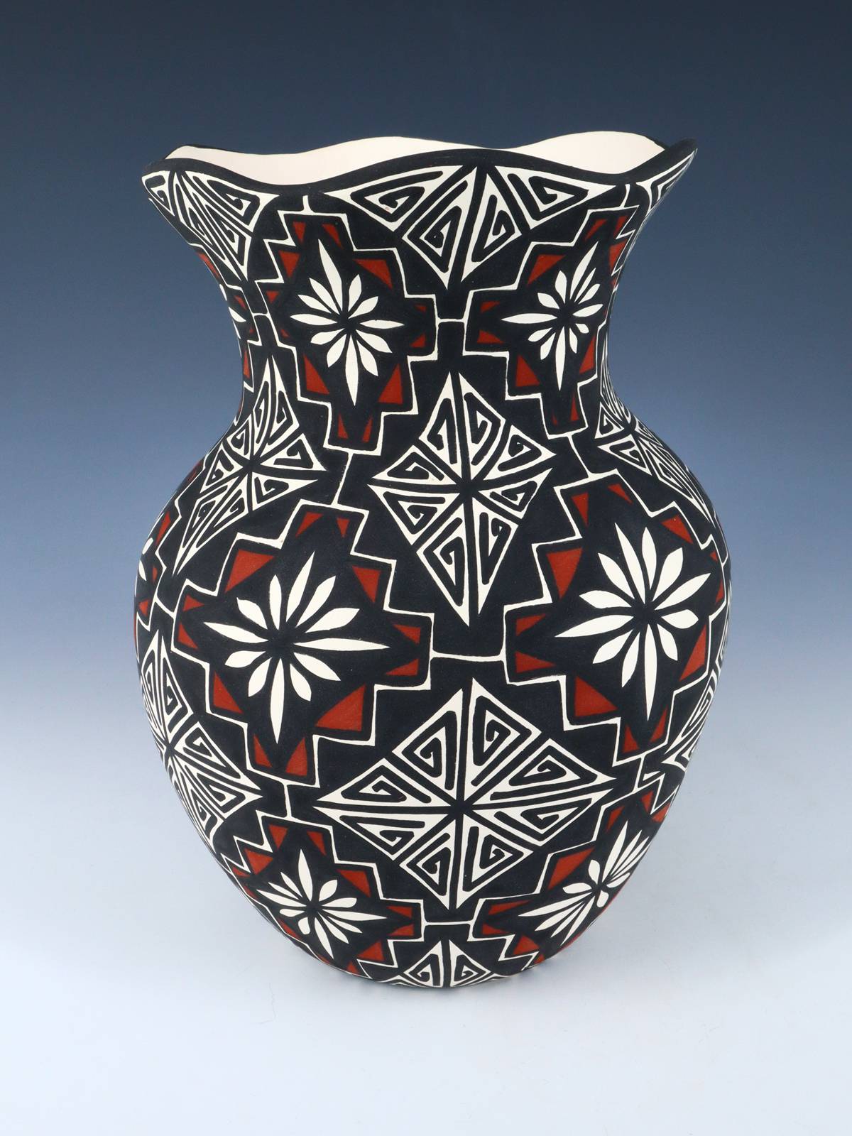 Large Acoma Pueblo Hand Painted Pottery Vase - PuebloDirect.com