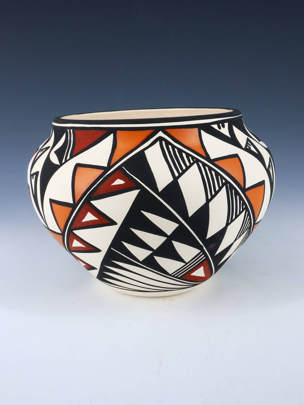 Acoma Pueblo Hand Painted Parrot Pottery Bowl - PuebloDirect.com