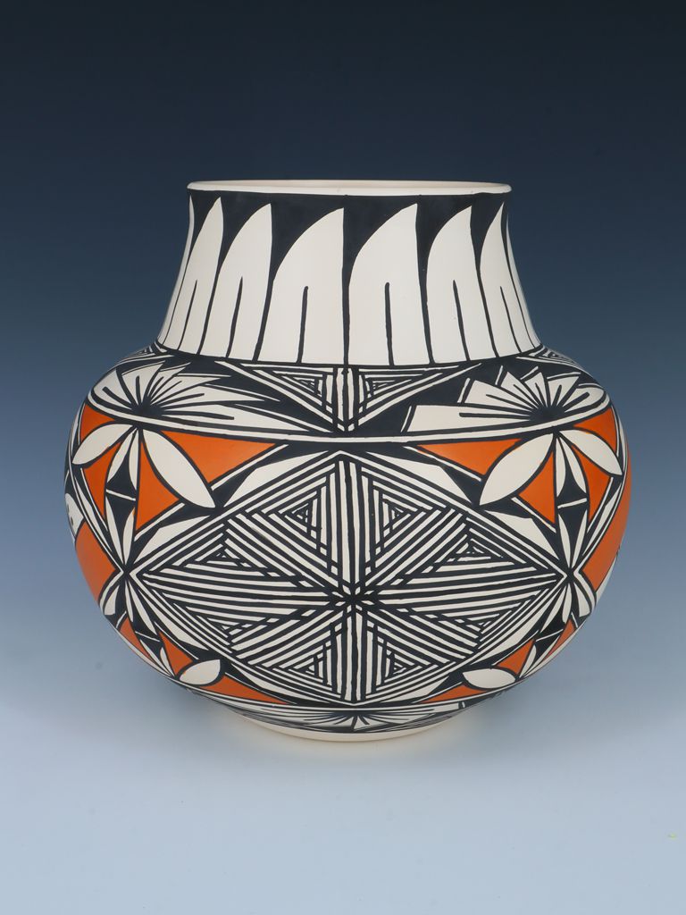 Acoma Pueblo Hand Painted Pottery Olla - PuebloDirect.com