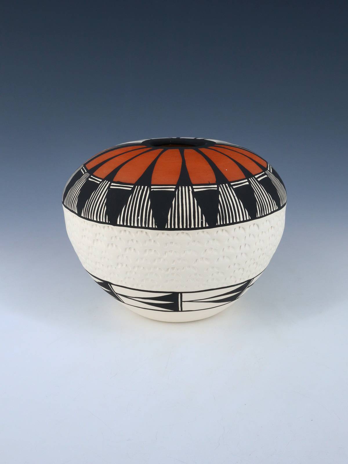 Acoma Pueblo Hand Painted Pottery Seed Pot