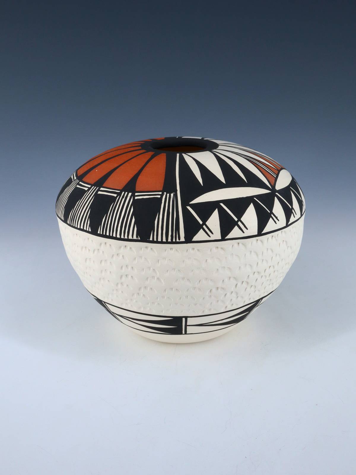 Acoma Pueblo Hand Painted Pottery Seed Pot