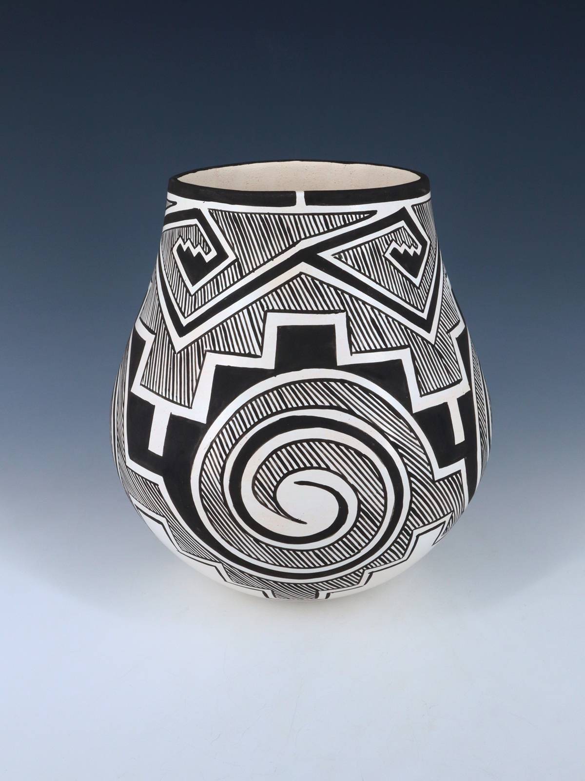 Olla de cerámica enrollada a mano de Laguna Pueblo