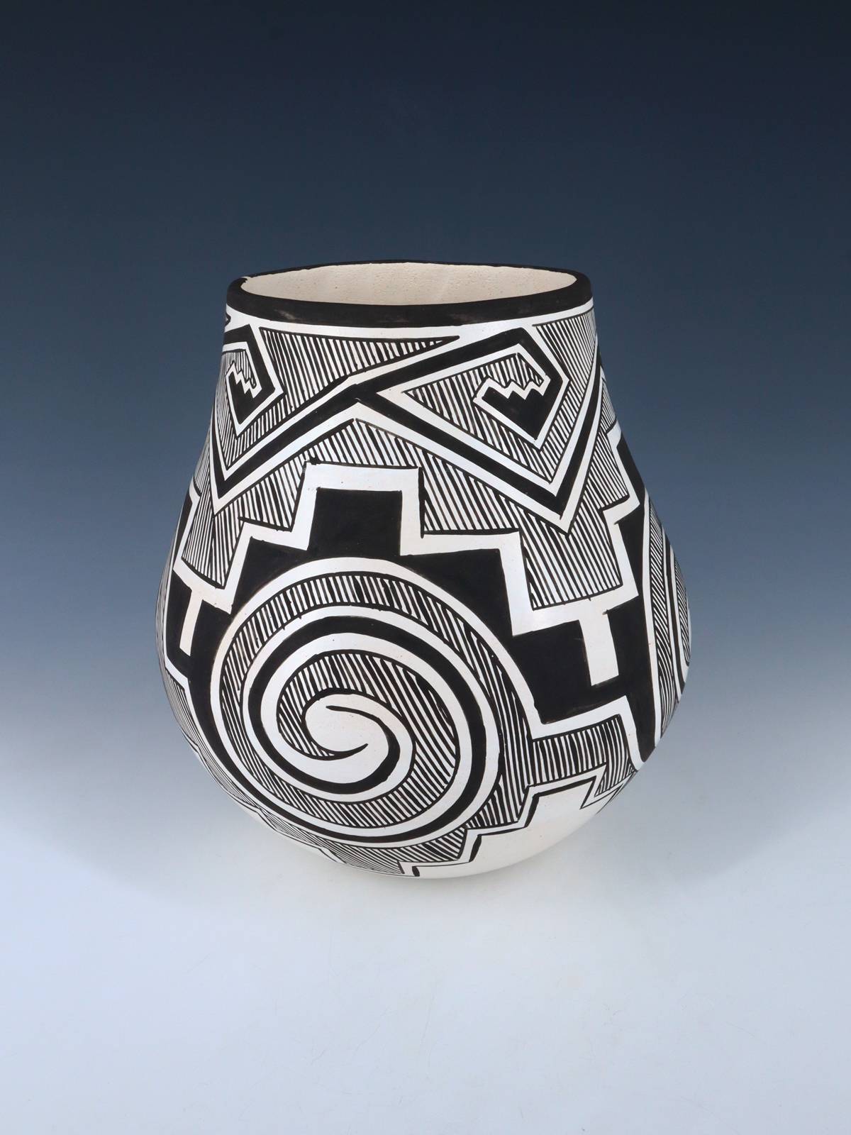 Olla de cerámica enrollada a mano de Laguna Pueblo