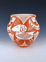 Acoma Pueblo Hand Coiled Painted Pottery Bowl