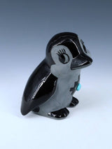 San Juan Pueblo Black Pottery Penguin