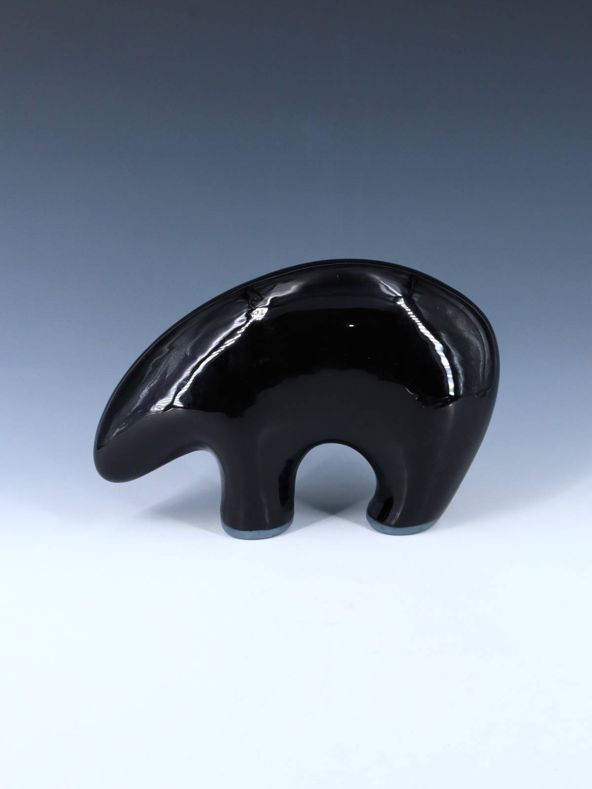 San Juan Pueblo Black Pottery Bear