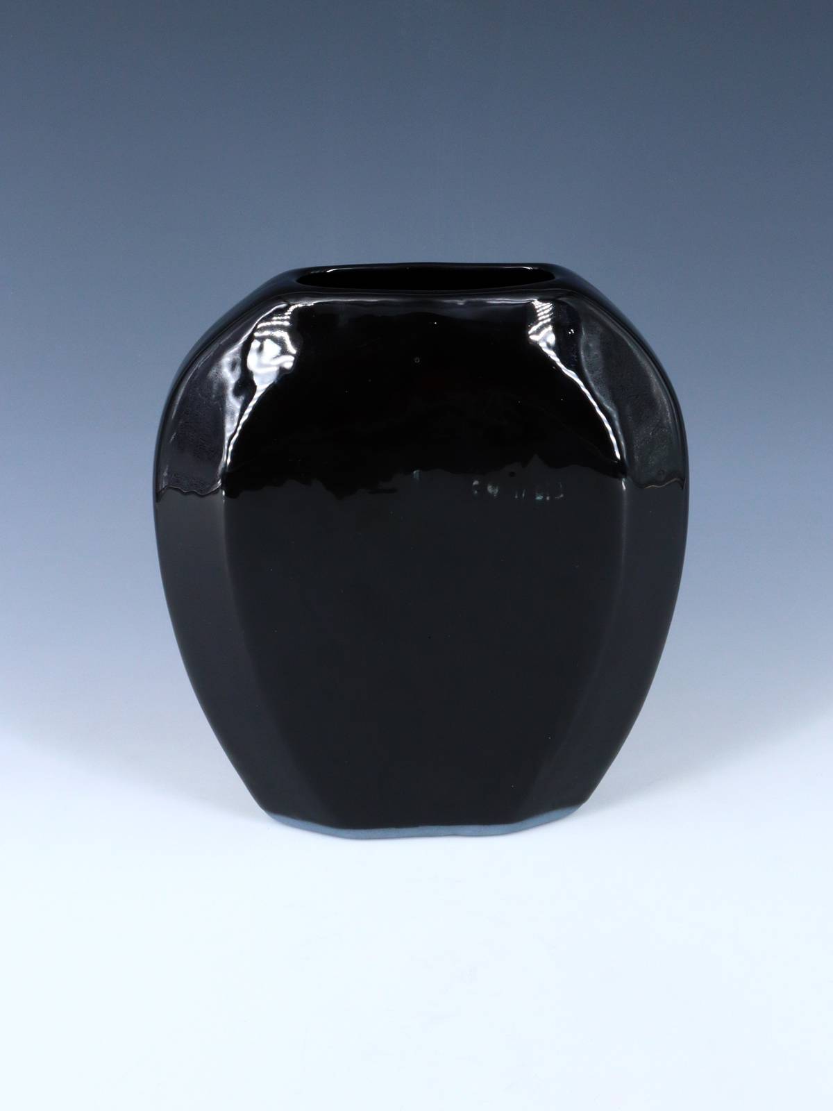 San Juan Pueblo End of the Trail Black Pottery Pillow Pot