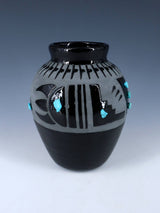 San Juan Pueblo Black Pottery Vase